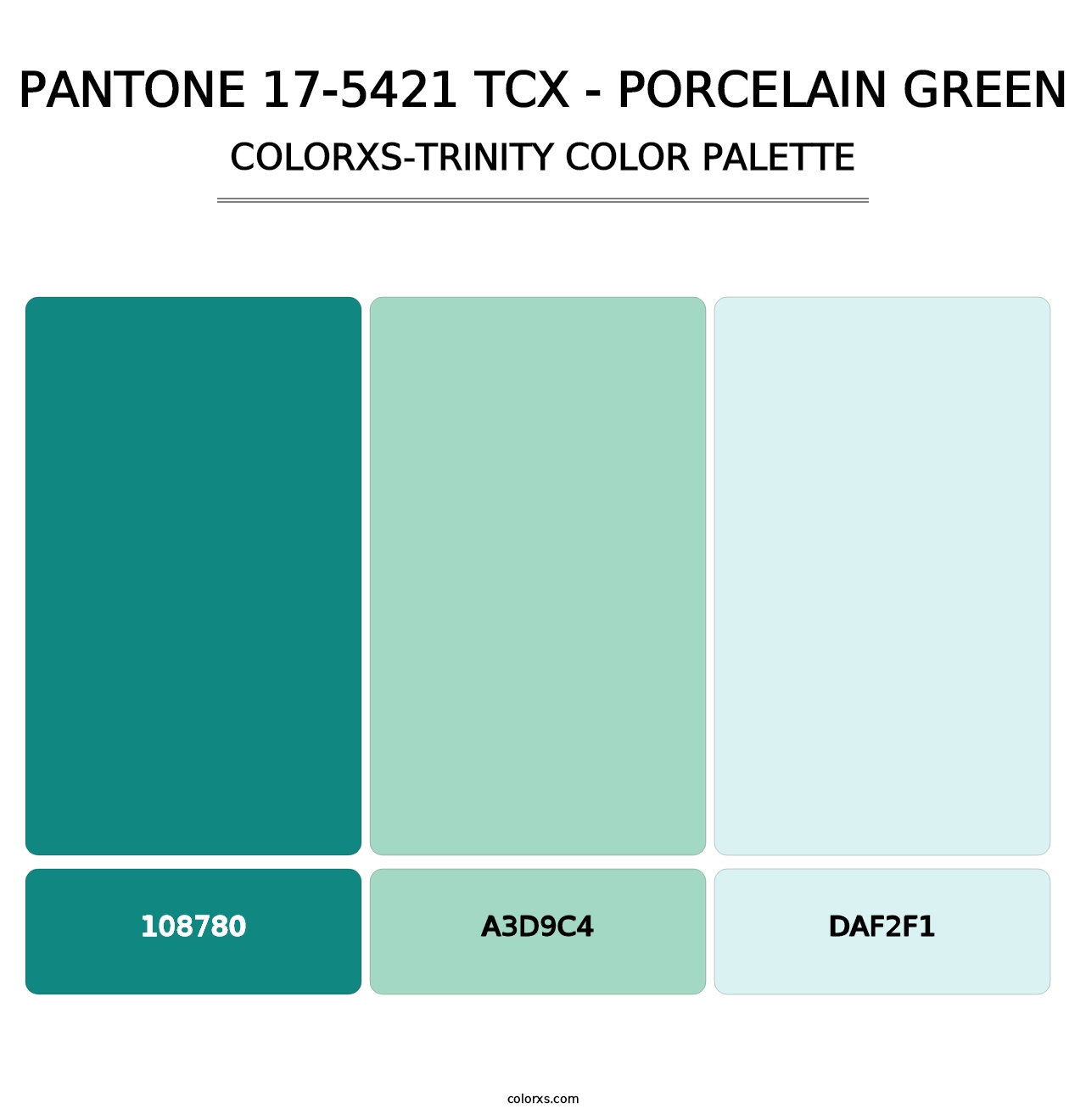 PANTONE 17-5421 TCX - Porcelain Green - Colorxs Trinity Palette