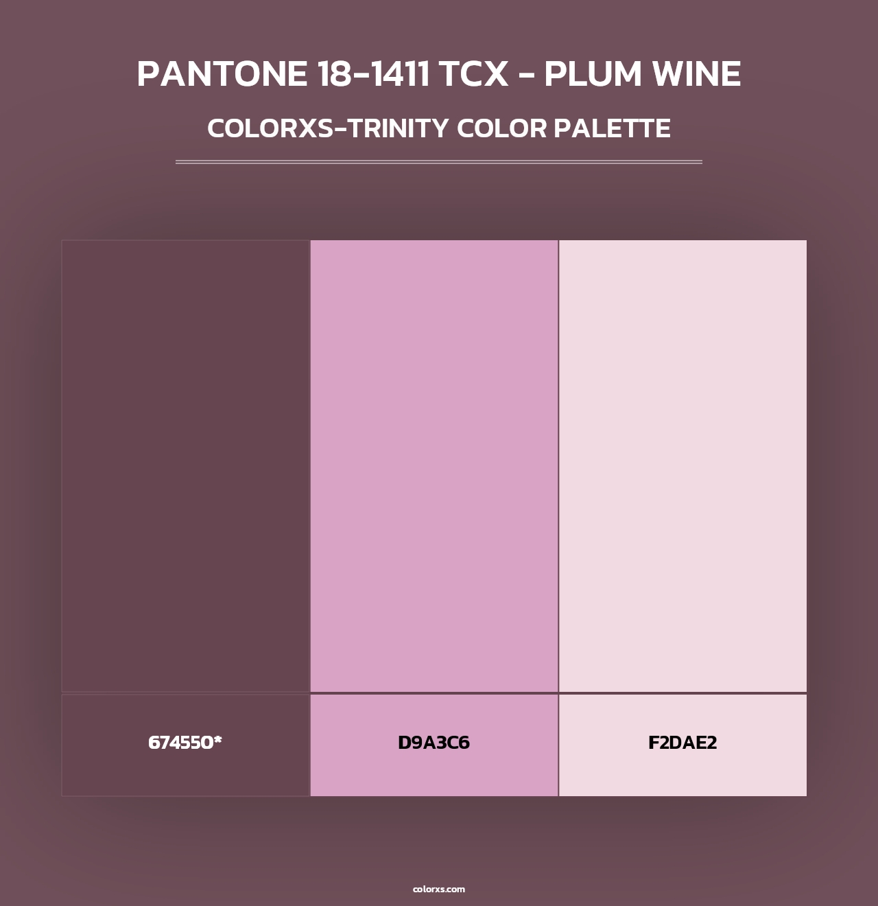 PANTONE 18-1411 TCX - Plum Wine - Colorxs Trinity Palette