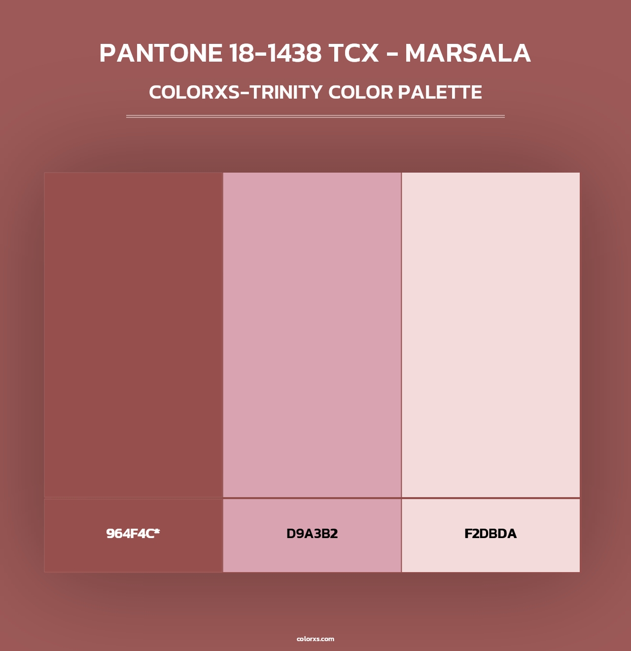 PANTONE 18-1438 TCX - Marsala - Colorxs Trinity Palette