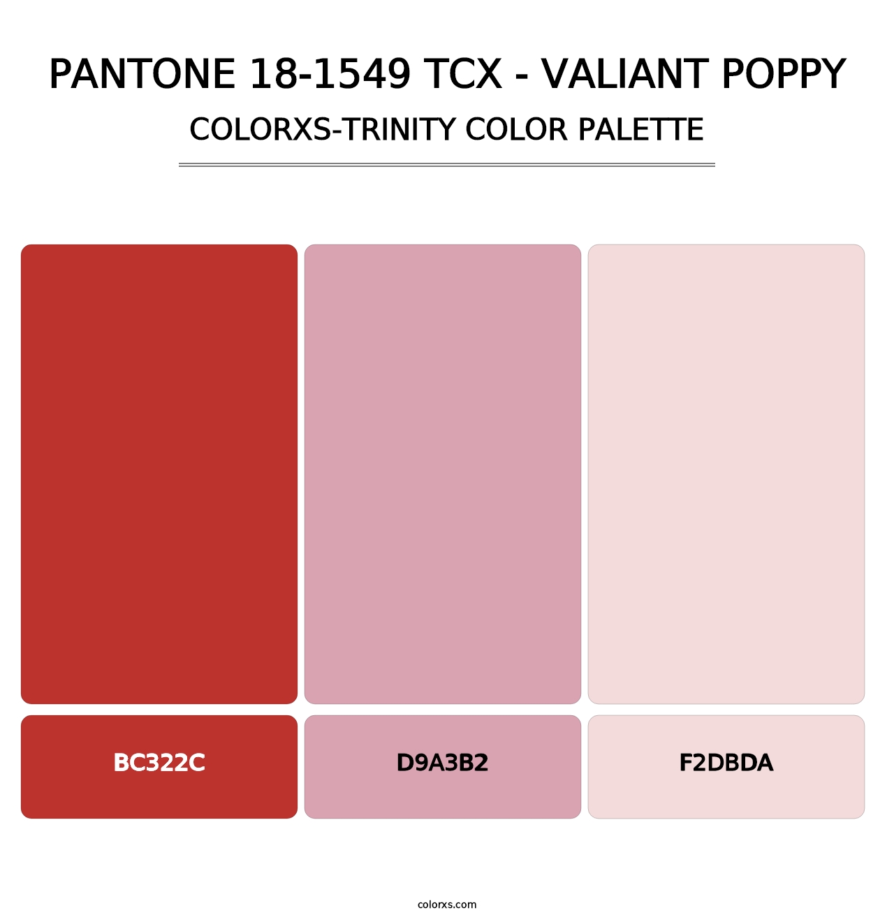 PANTONE 18-1549 TCX - Valiant Poppy - Colorxs Trinity Palette