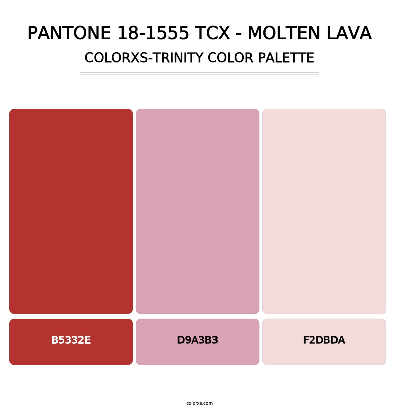 PANTONE 18-1555 TCX - Molten Lava - Colorxs Trinity Palette