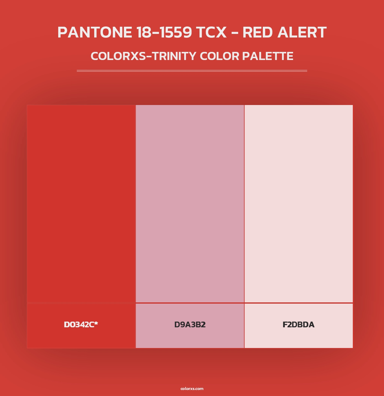 PANTONE 18-1559 TCX - Red Alert - Colorxs Trinity Palette