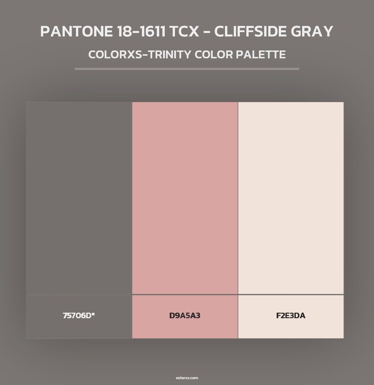 PANTONE 18-1611 TCX - Cliffside Gray - Colorxs Trinity Palette