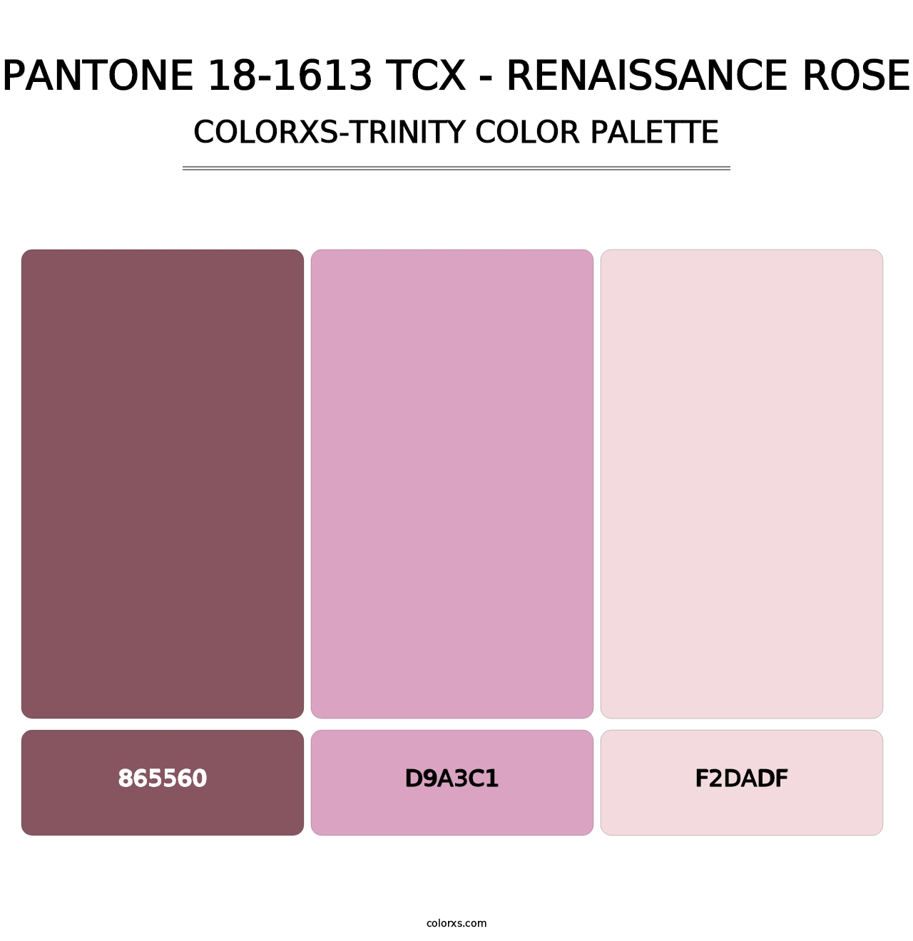 PANTONE 18-1613 TCX - Renaissance Rose - Colorxs Trinity Palette
