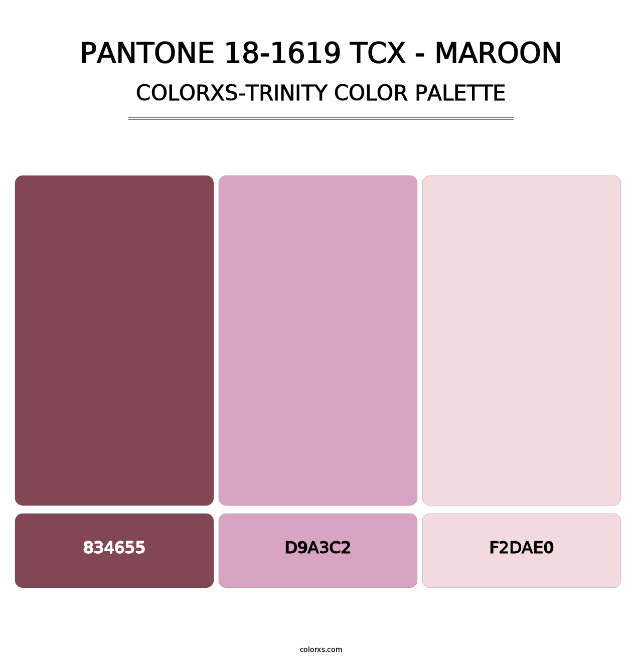 PANTONE 18-1619 TCX - Maroon - Colorxs Trinity Palette