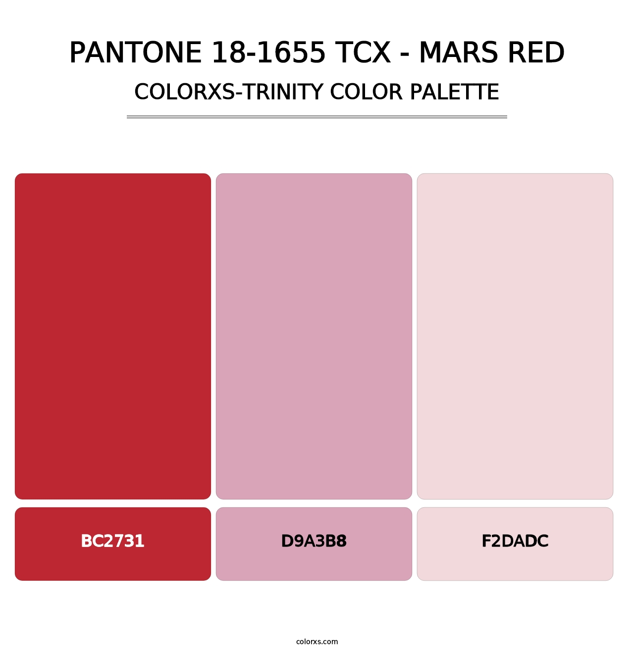 PANTONE 18-1655 TCX - Mars Red - Colorxs Trinity Palette