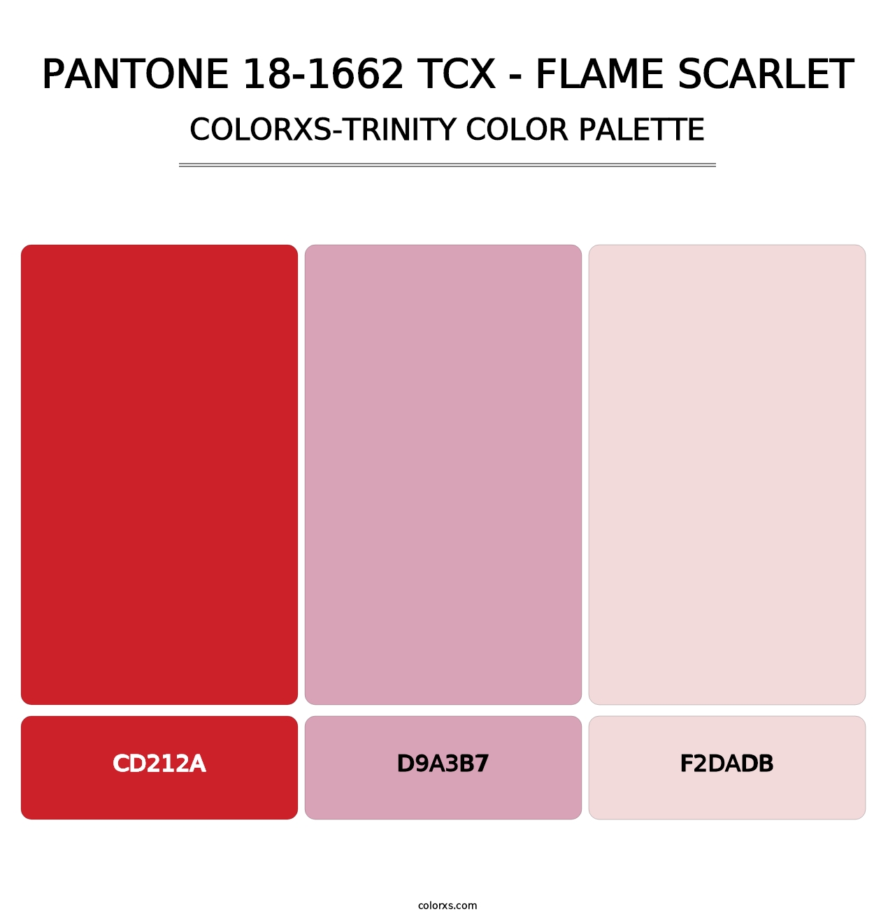 PANTONE 18-1662 TCX - Flame Scarlet - Colorxs Trinity Palette