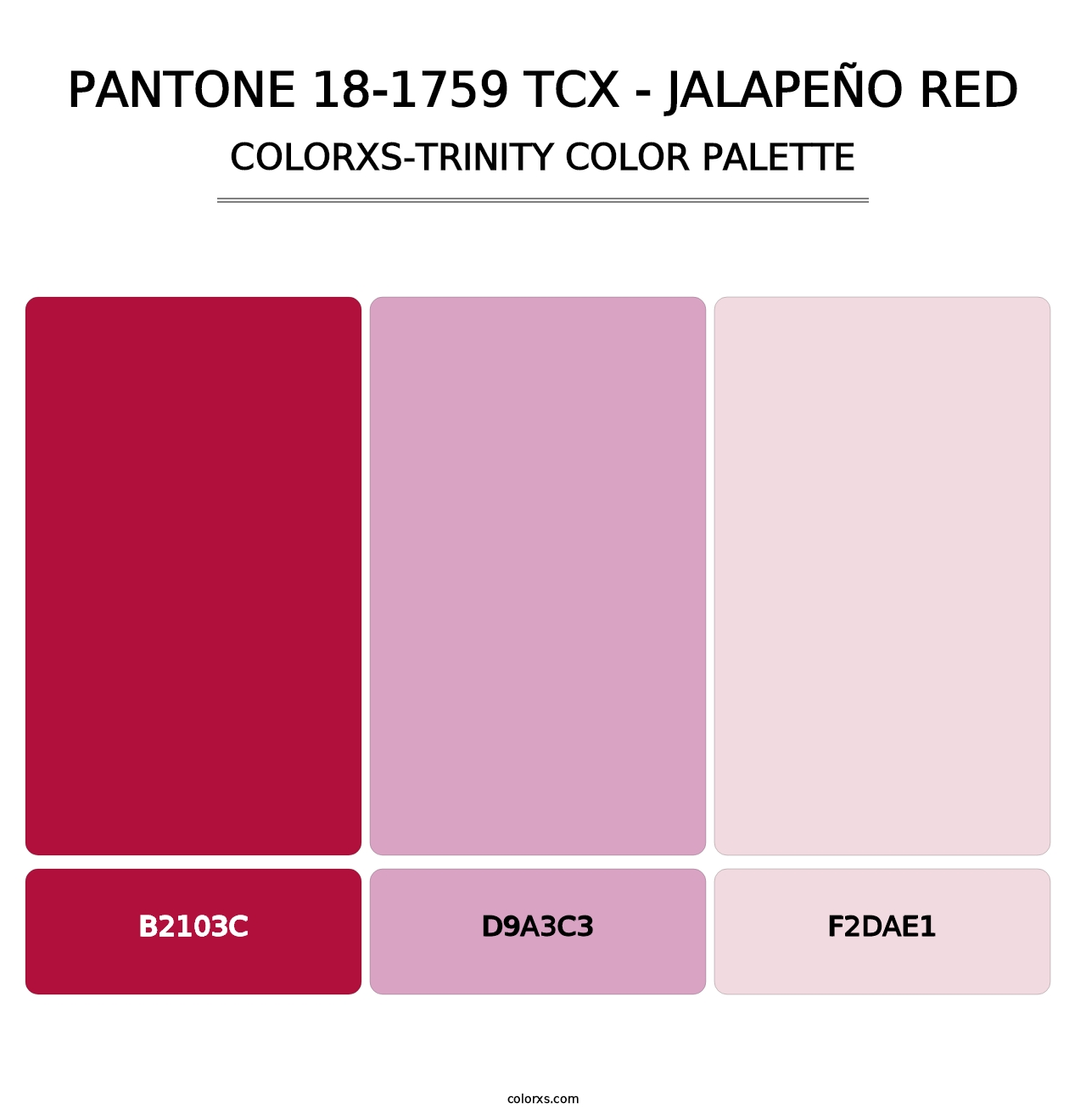 PANTONE 18-1759 TCX - Jalapeño Red - Colorxs Trinity Palette