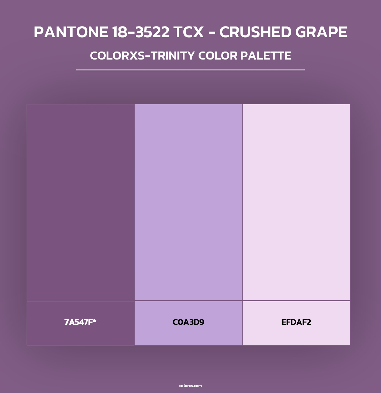 PANTONE 18-3522 TCX - Crushed Grape - Colorxs Trinity Palette