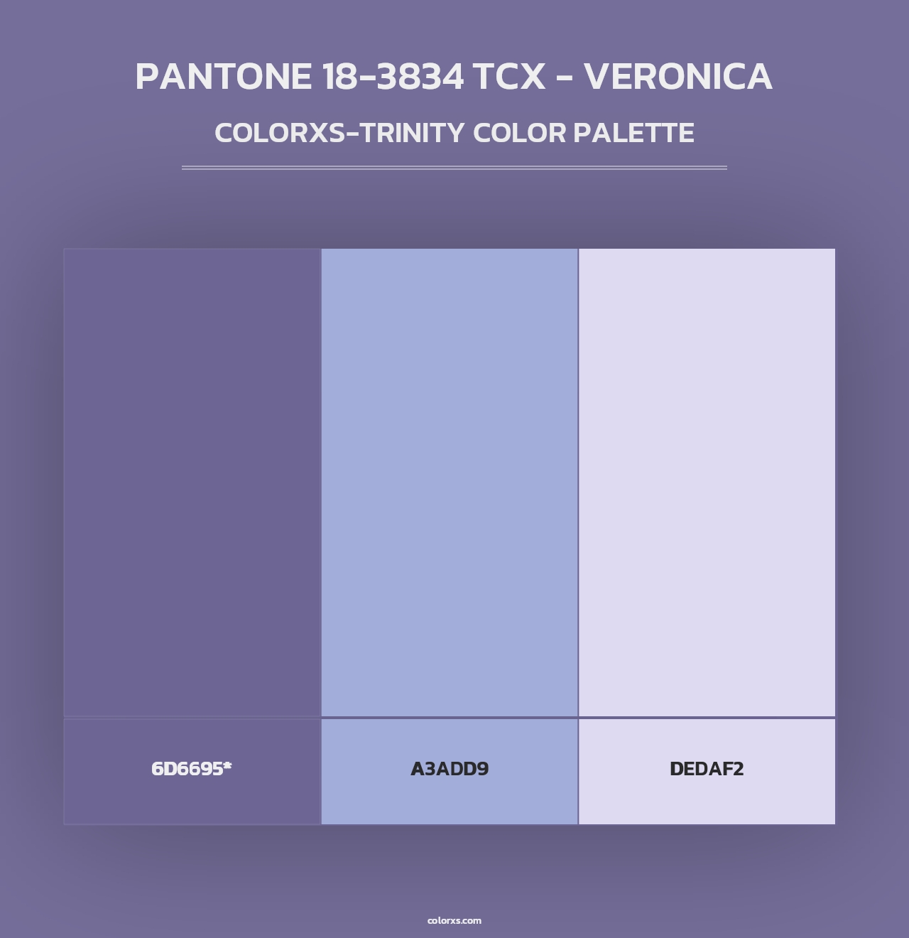 PANTONE 18-3834 TCX - Veronica - Colorxs Trinity Palette