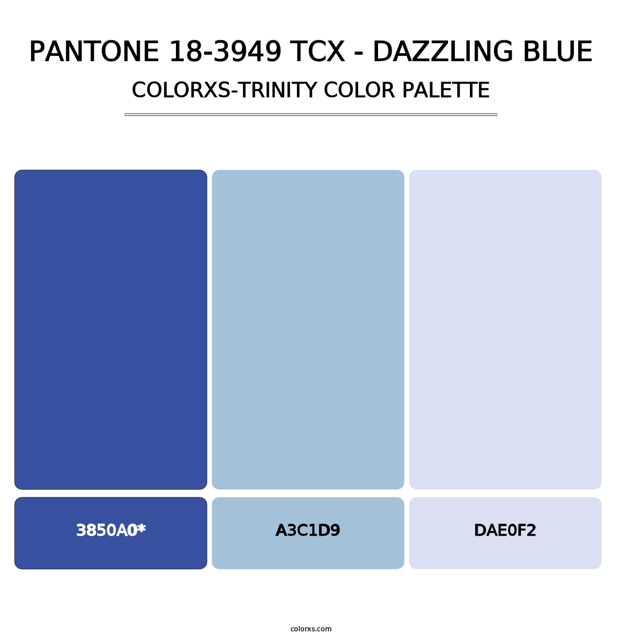 PANTONE 18-3949 TCX - Dazzling Blue - Colorxs Trinity Palette