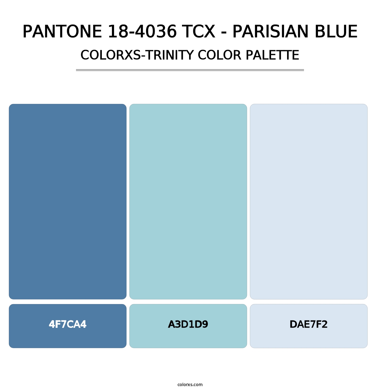 PANTONE 18-4036 TCX - Parisian Blue - Colorxs Trinity Palette