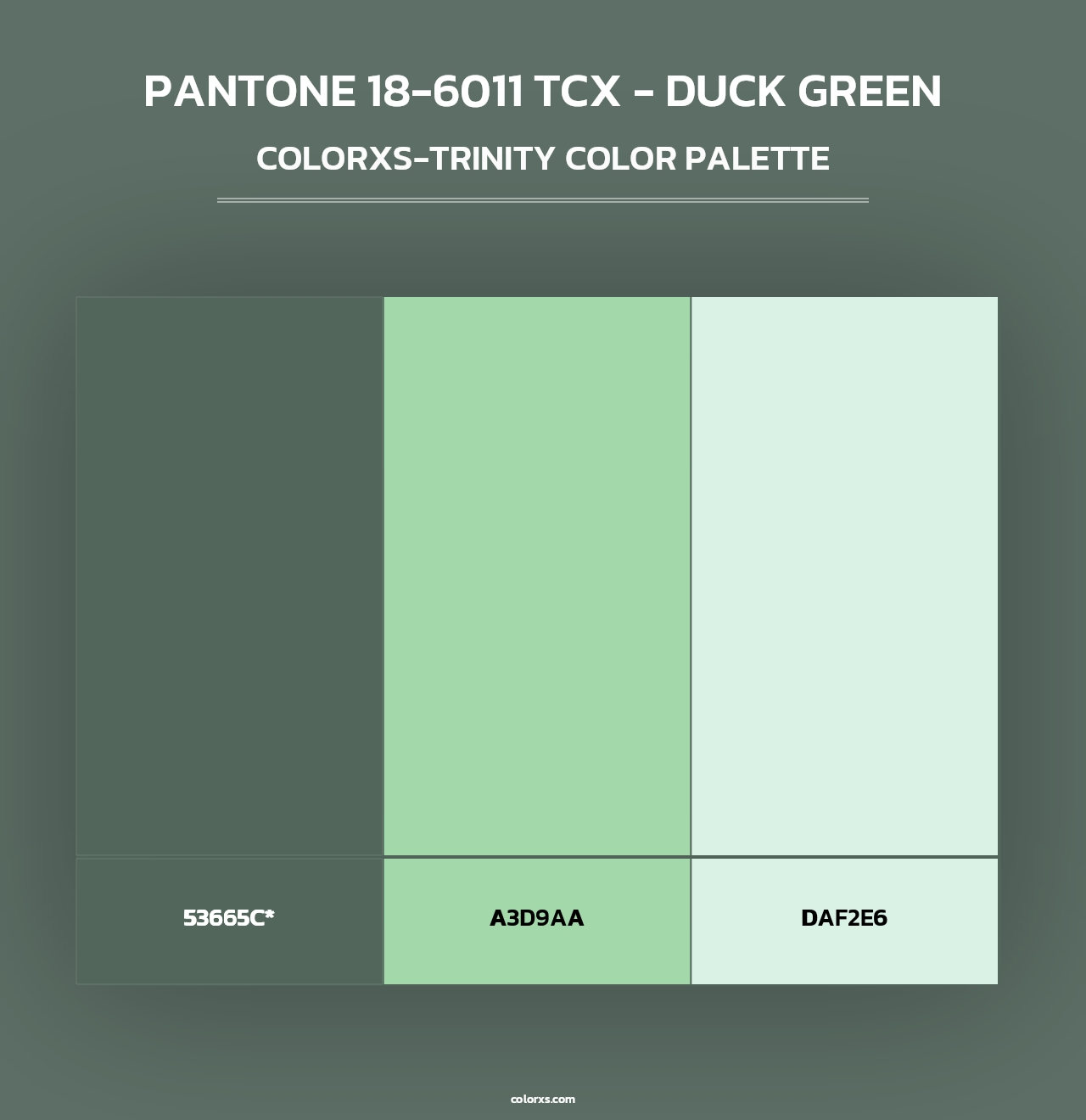 PANTONE 18-6011 TCX - Duck Green - Colorxs Trinity Palette