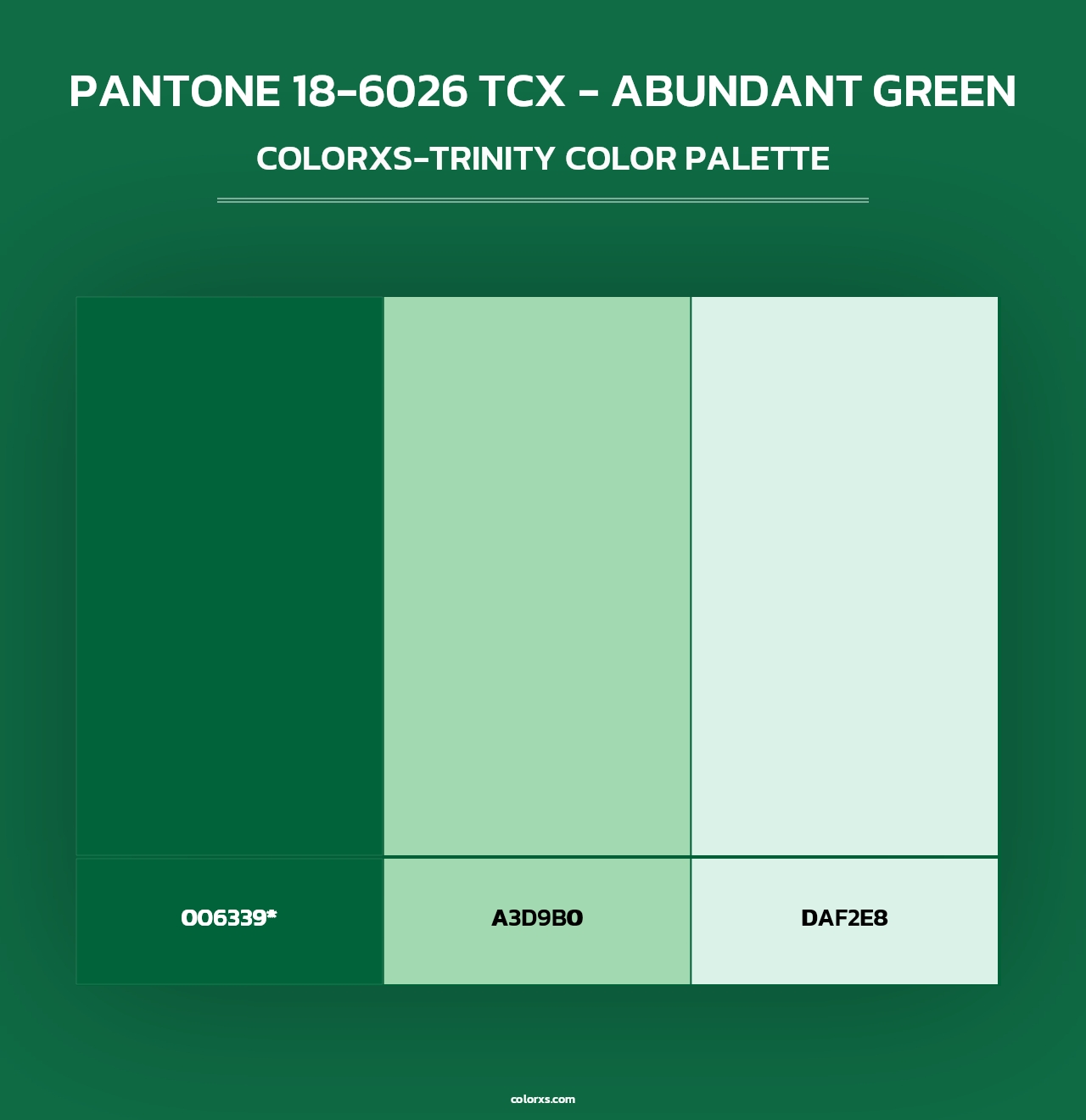 PANTONE 18-6026 TCX - Abundant Green - Colorxs Trinity Palette
