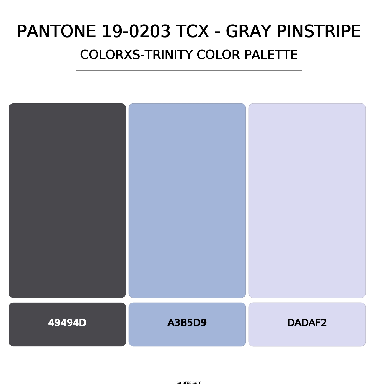 PANTONE 19-0203 TCX - Gray Pinstripe - Colorxs Trinity Palette