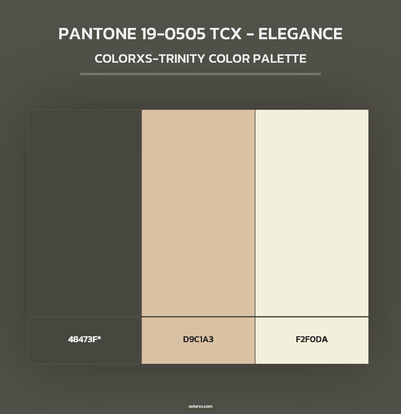 PANTONE 19-0505 TCX - Elegance - Colorxs Trinity Palette
