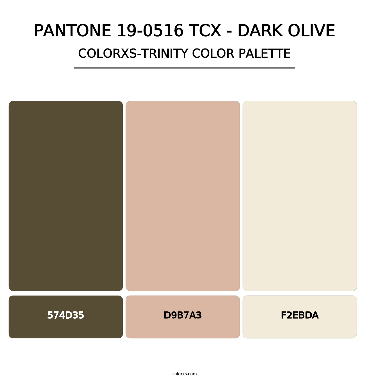 PANTONE 19-0516 TCX - Dark Olive - Colorxs Trinity Palette