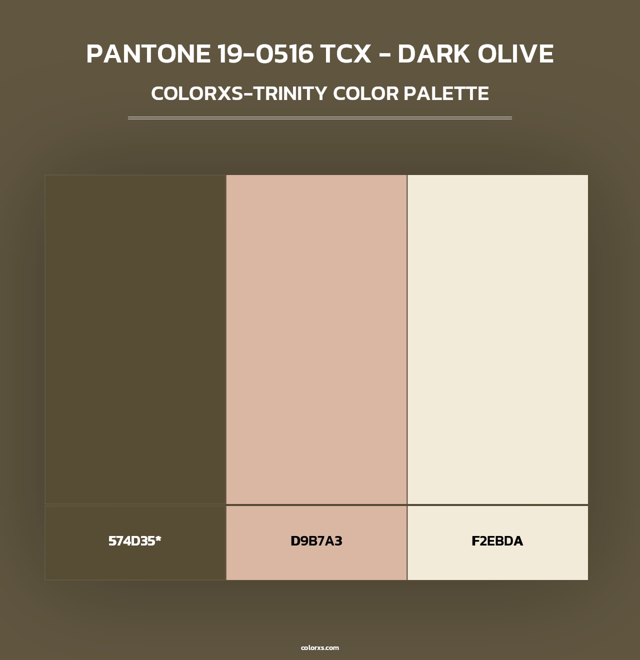 PANTONE 19-0516 TCX - Dark Olive - Colorxs Trinity Palette