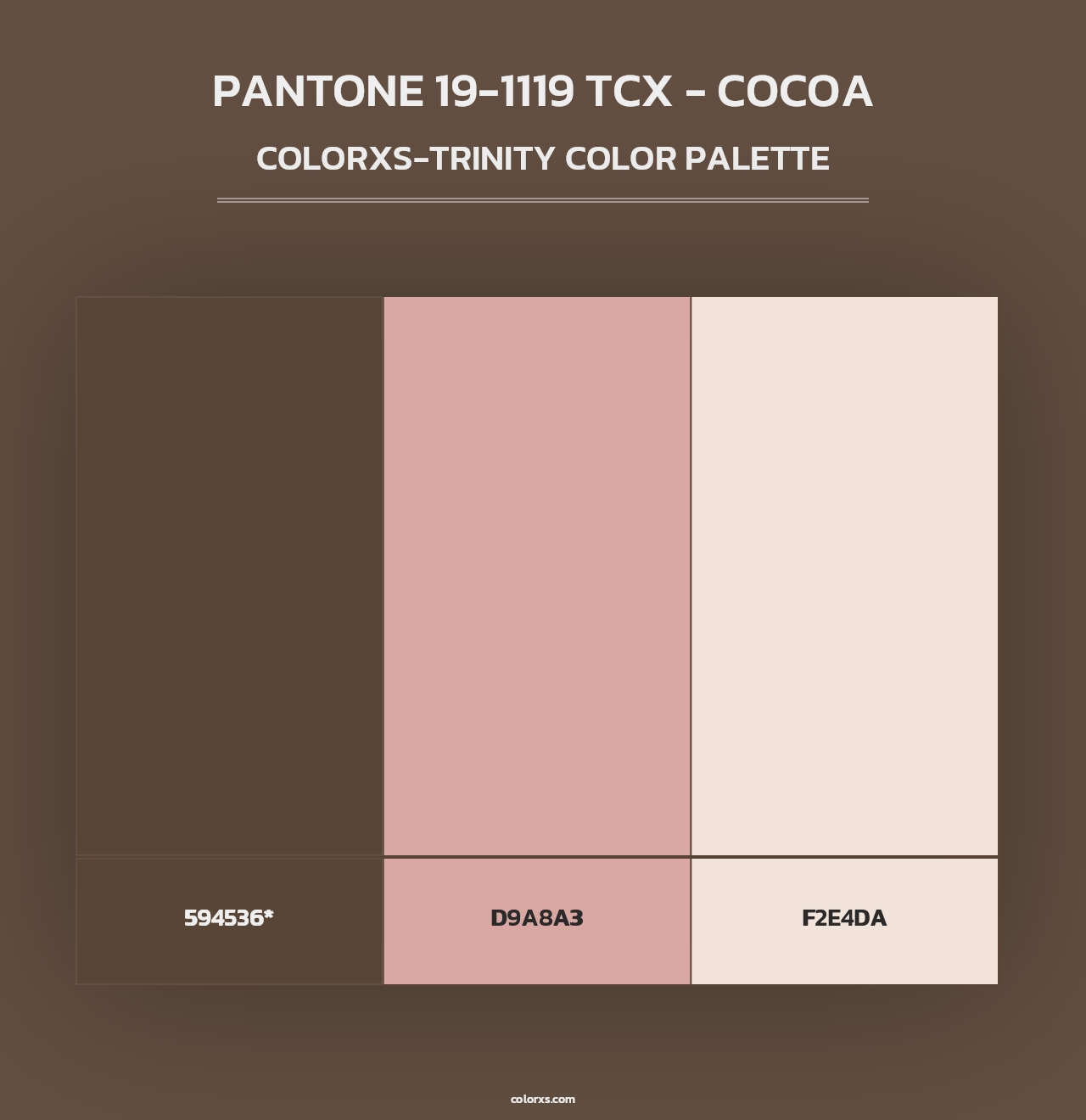 PANTONE 19-1119 TCX - Cocoa - Colorxs Trinity Palette