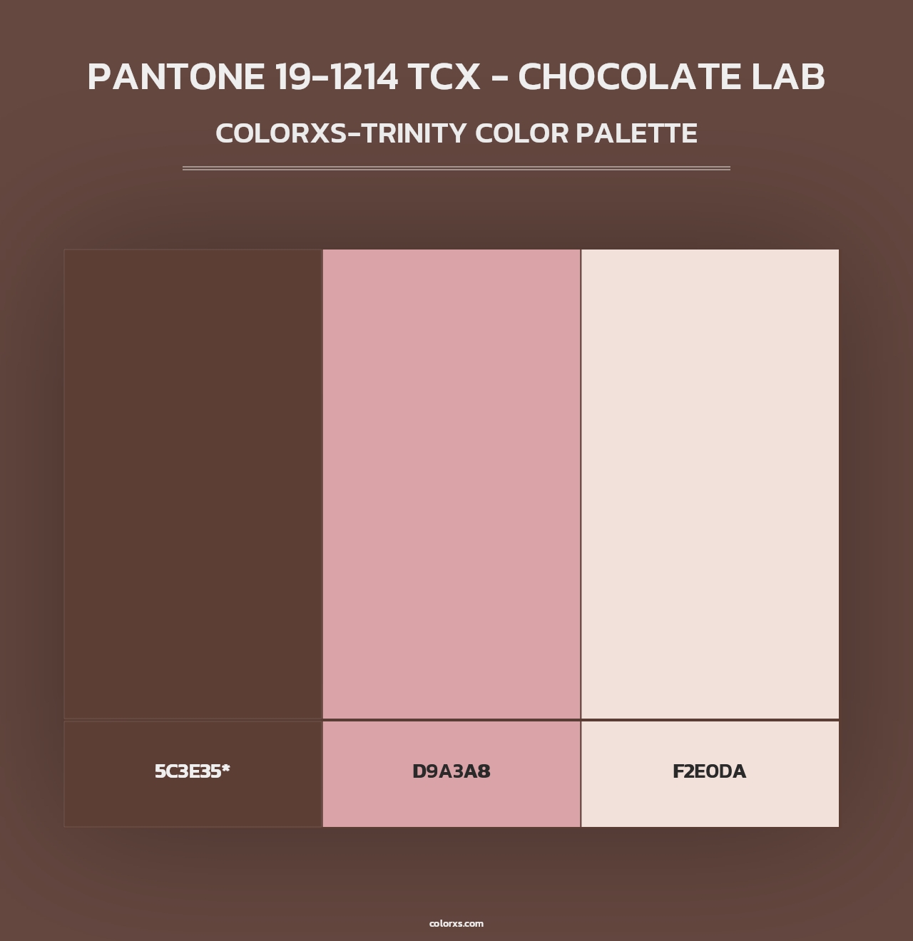 PANTONE 19-1214 TCX - Chocolate Lab - Colorxs Trinity Palette