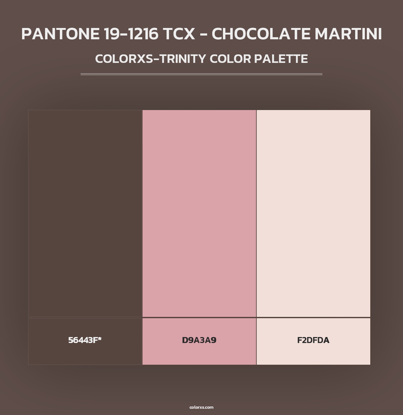 PANTONE 19-1216 TCX - Chocolate Martini - Colorxs Trinity Palette