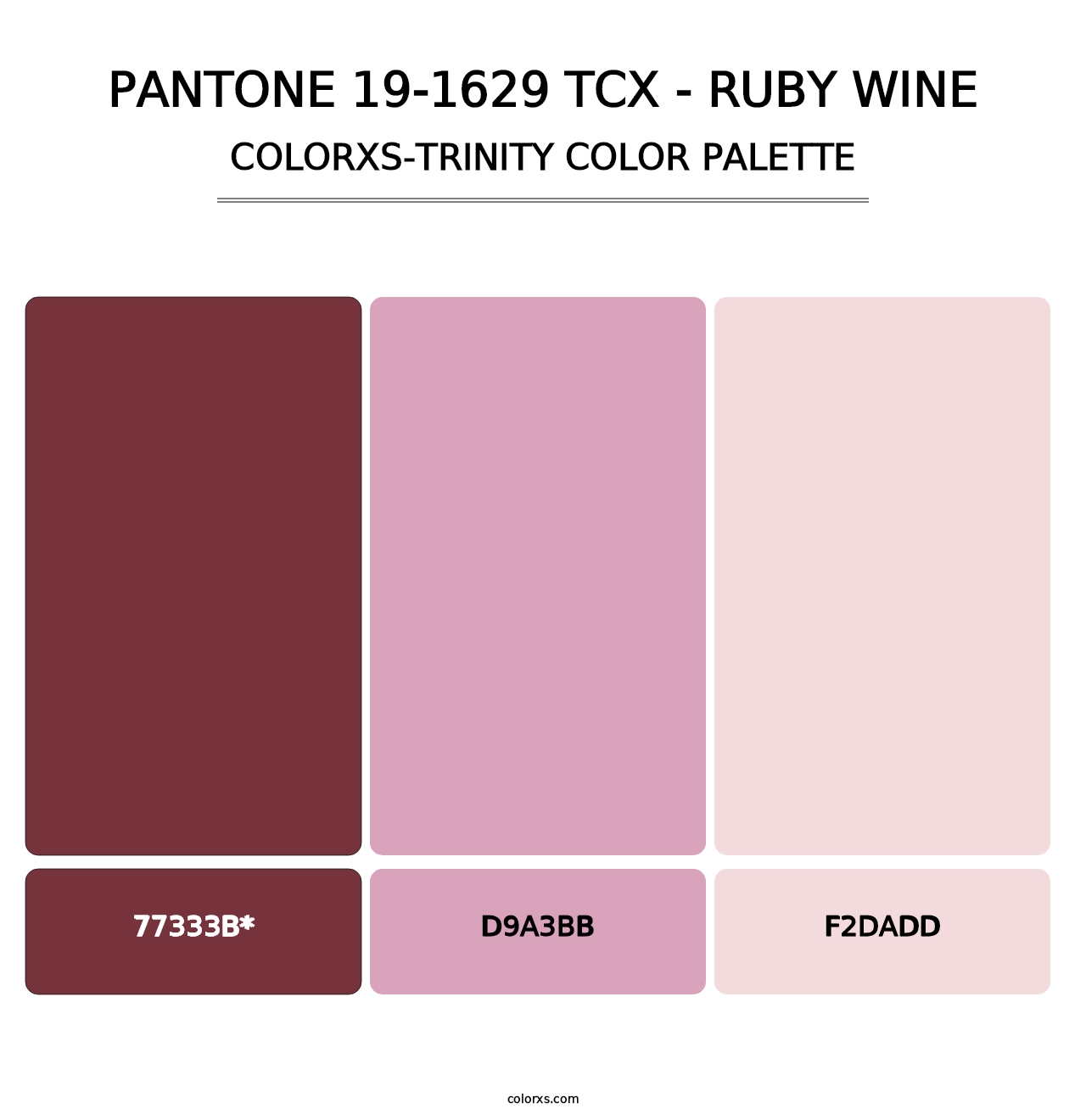 PANTONE 19-1629 TCX - Ruby Wine - Colorxs Trinity Palette