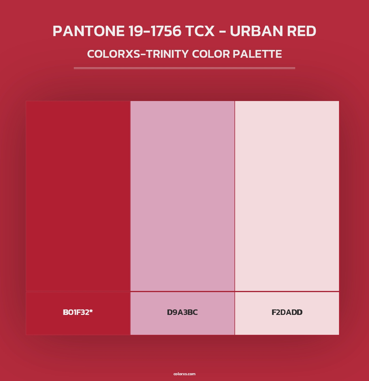 PANTONE 19-1756 TCX - Urban Red - Colorxs Trinity Palette