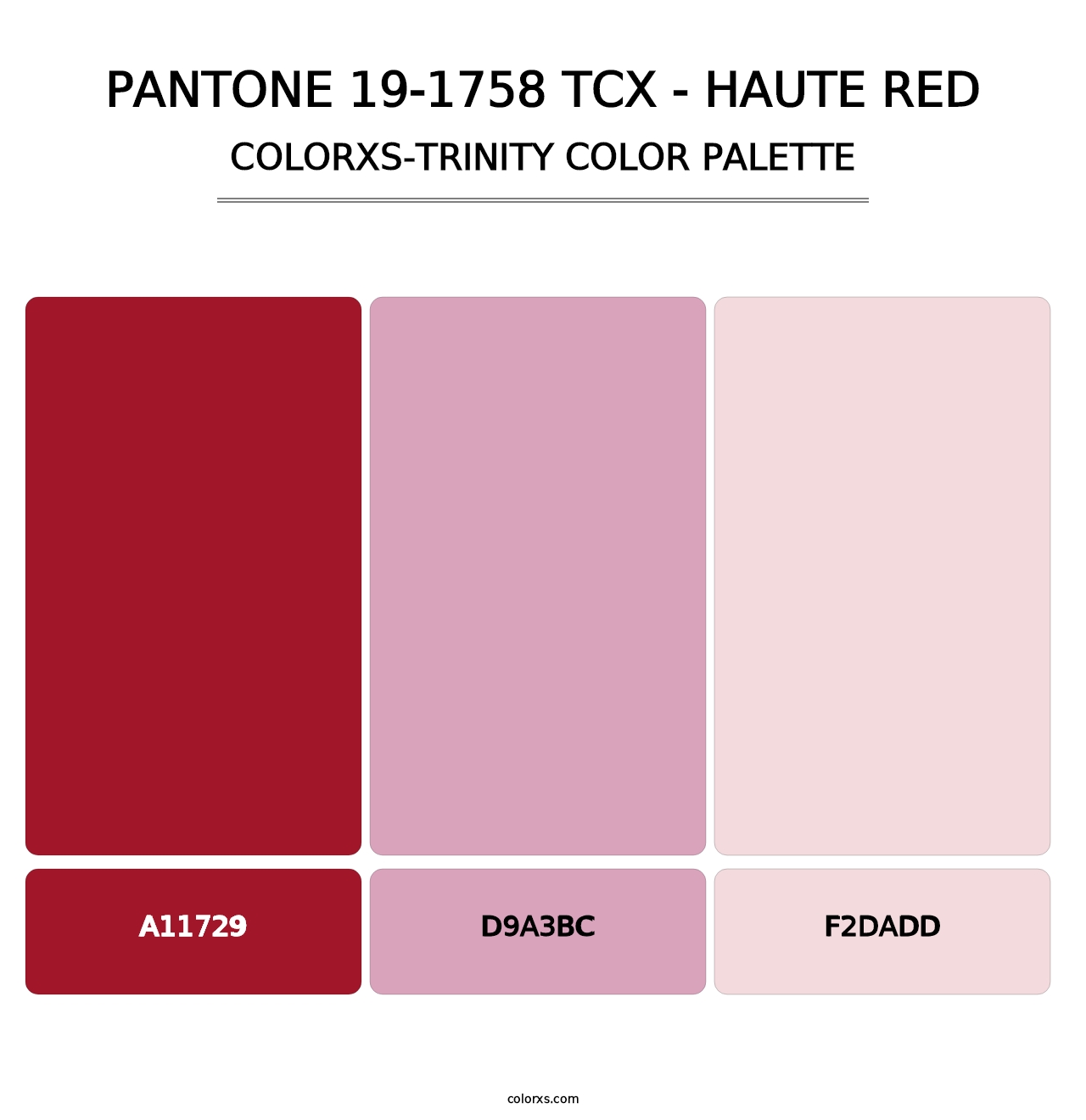 PANTONE 19-1758 TCX - Haute Red - Colorxs Trinity Palette
