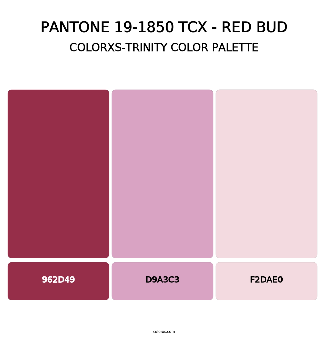 PANTONE 19-1850 TCX - Red Bud - Colorxs Trinity Palette