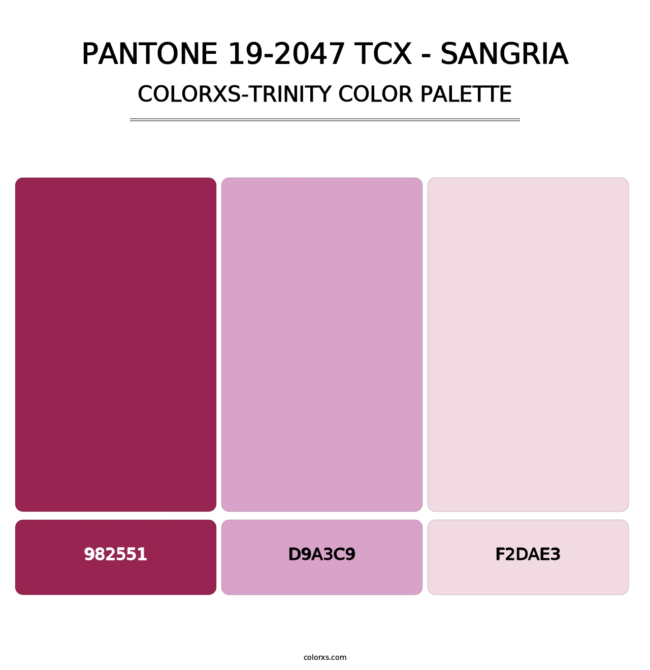 PANTONE 19-2047 TCX - Sangria - Colorxs Trinity Palette