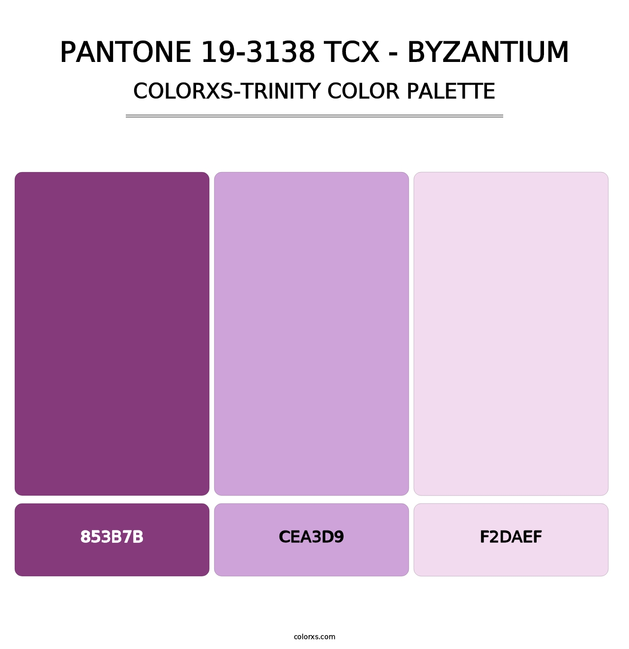 PANTONE 19-3138 TCX - Byzantium - Colorxs Trinity Palette