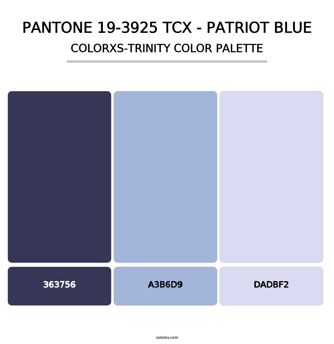 PANTONE 19-3925 TCX - Patriot Blue - Colorxs Trinity Palette