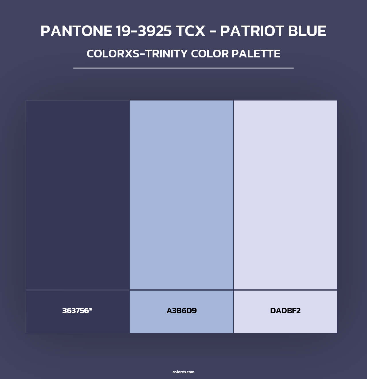 PANTONE 19-3925 TCX - Patriot Blue - Colorxs Trinity Palette