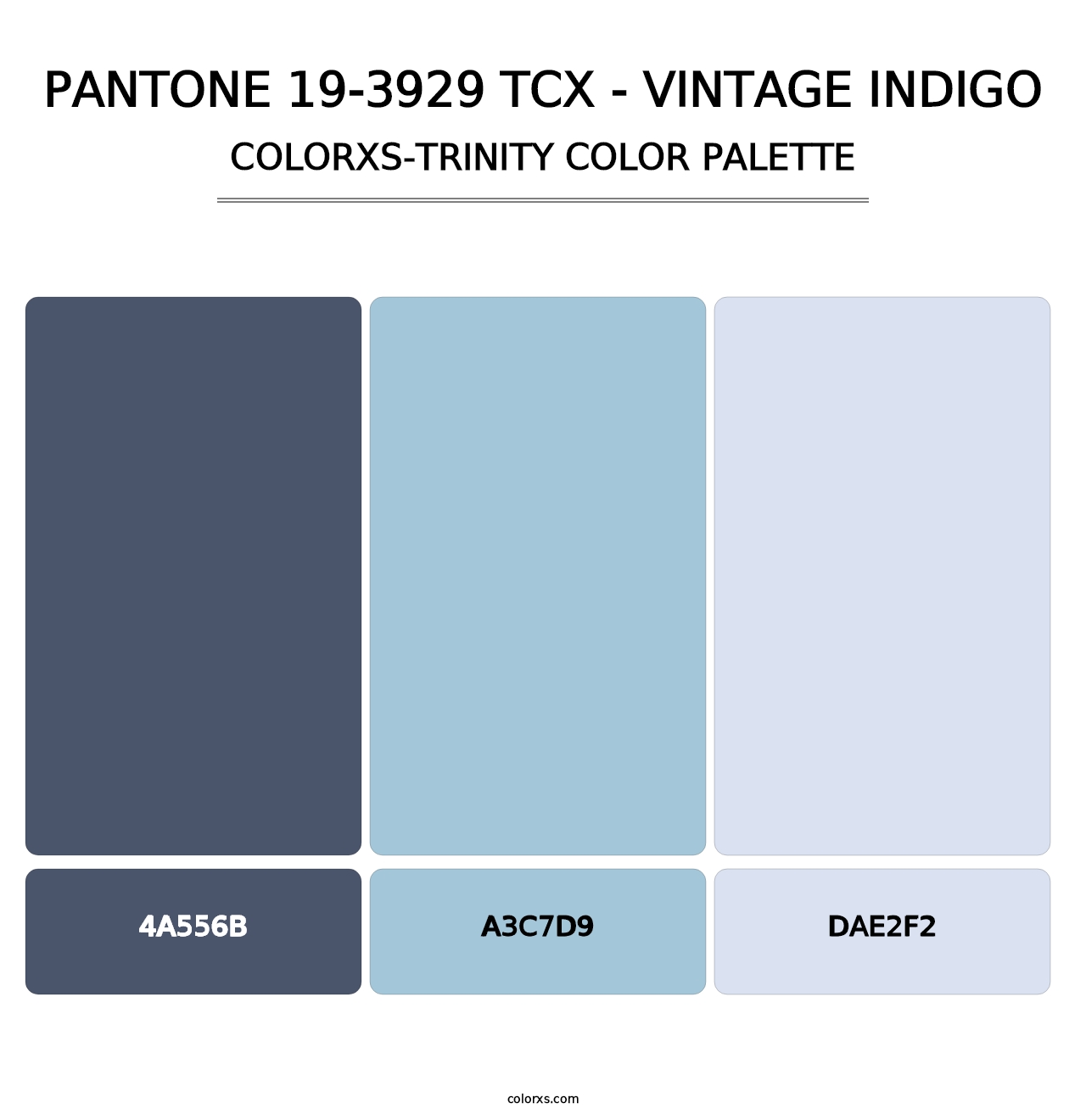 PANTONE 19-3929 TCX - Vintage Indigo - Colorxs Trinity Palette
