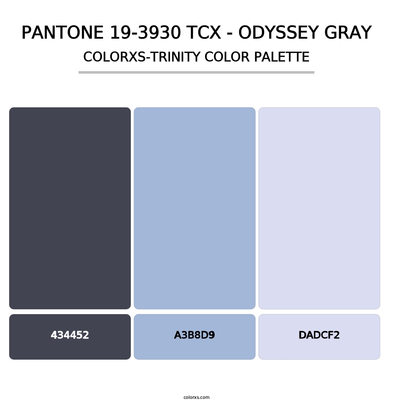 PANTONE 19-3930 TCX - Odyssey Gray - Colorxs Trinity Palette