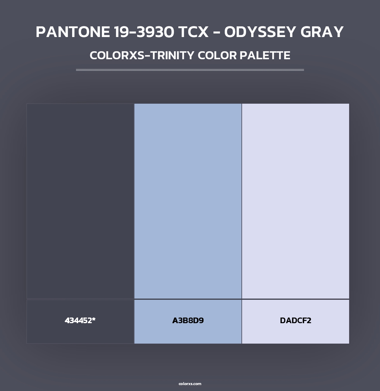 PANTONE 19-3930 TCX - Odyssey Gray - Colorxs Trinity Palette