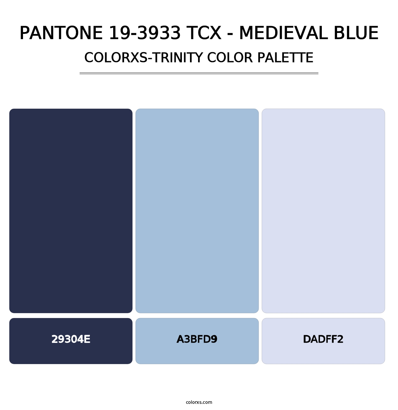 PANTONE 19-3933 TCX - Medieval Blue - Colorxs Trinity Palette