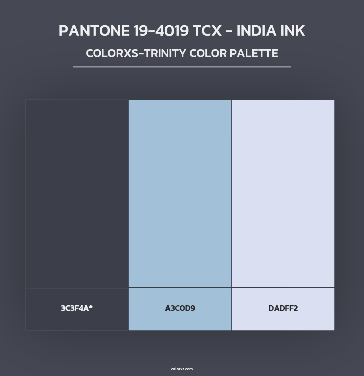 PANTONE 19-4019 TCX - India Ink - Colorxs Trinity Palette