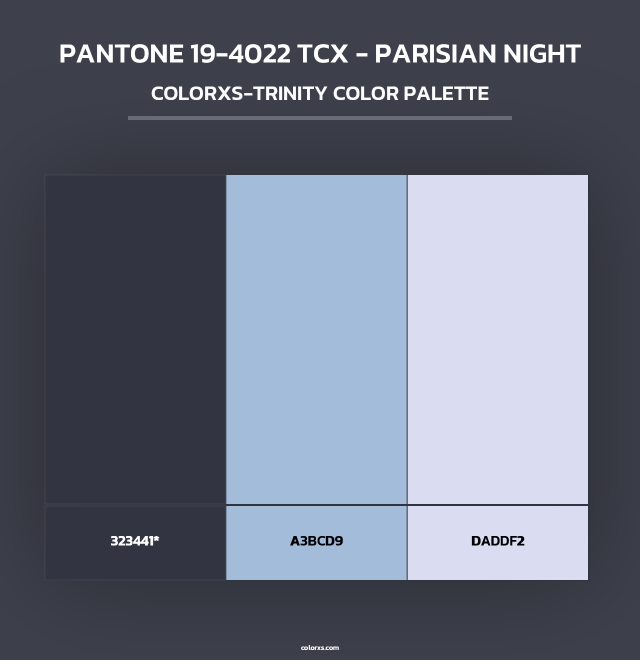 PANTONE 19-4022 TCX - Parisian Night - Colorxs Trinity Palette