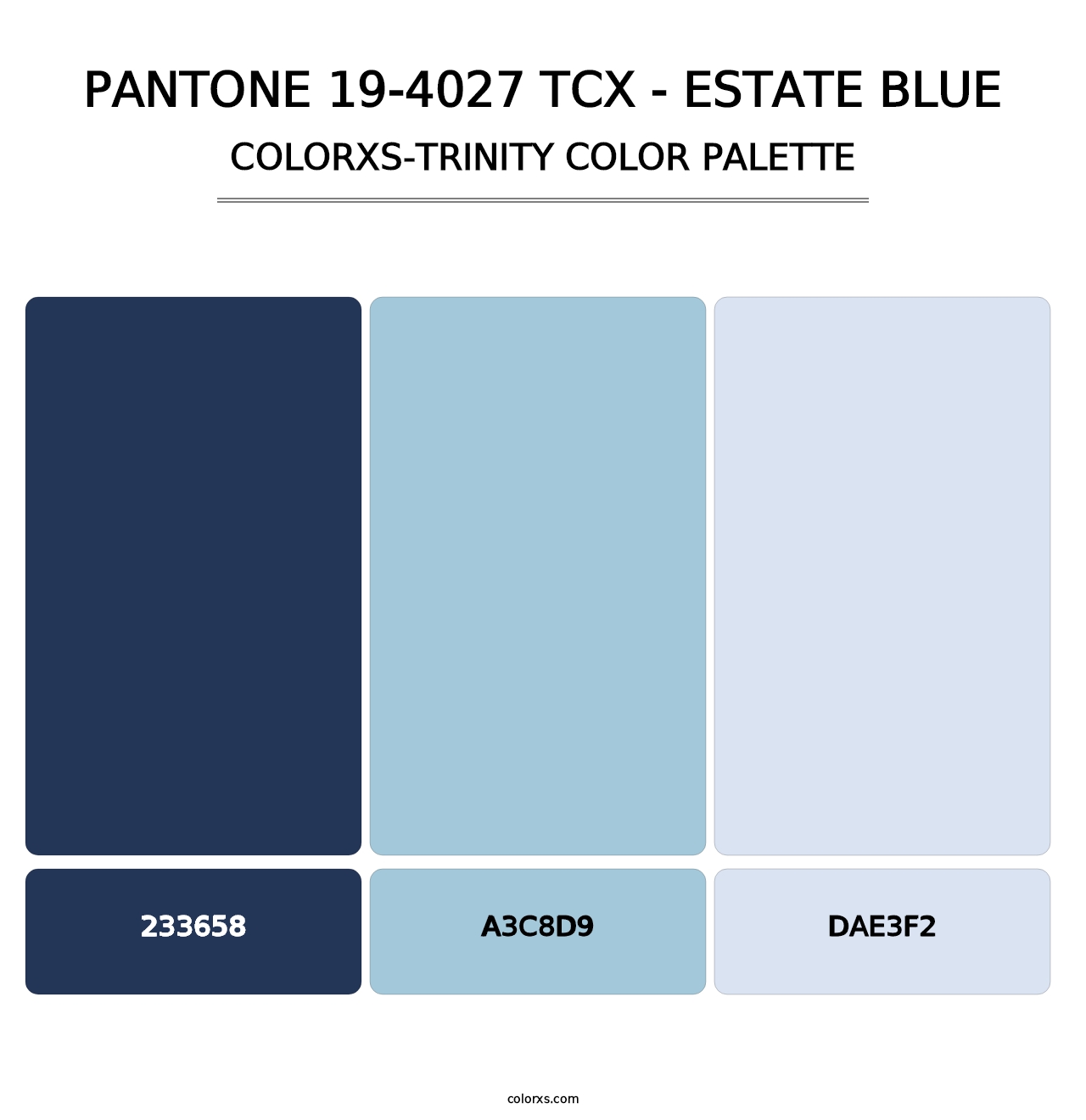 PANTONE 19-4027 TCX - Estate Blue - Colorxs Trinity Palette