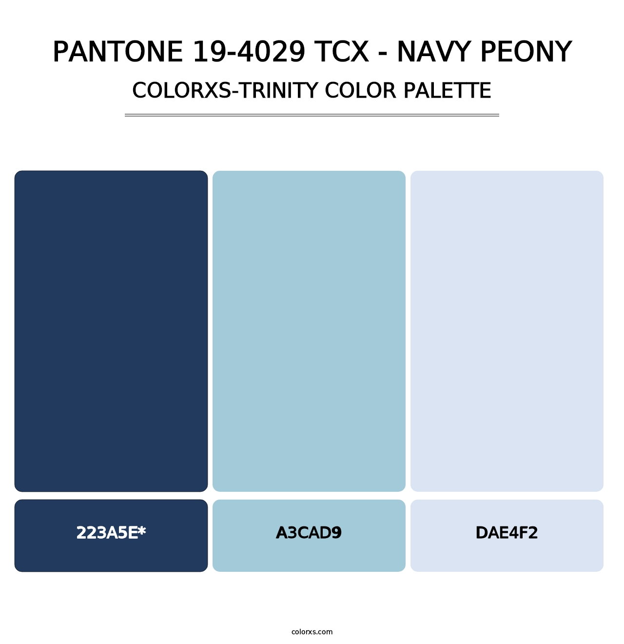PANTONE 19-4029 TCX - Navy Peony - Colorxs Trinity Palette