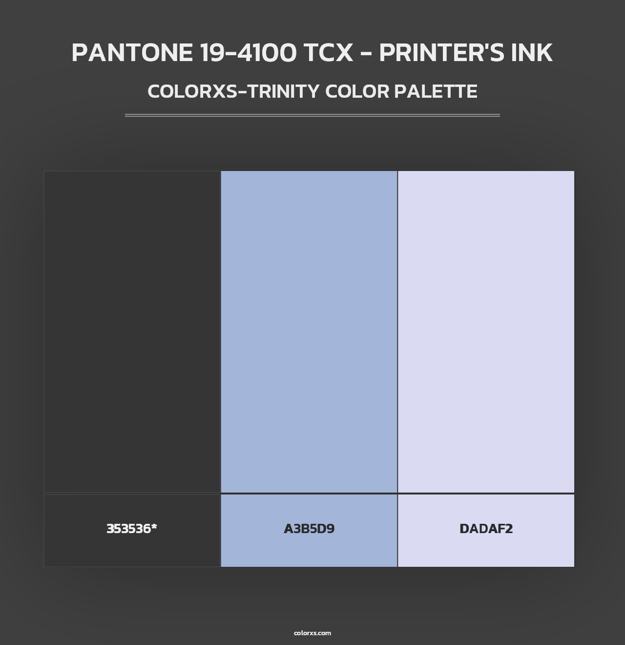 PANTONE 19-4100 TCX - Printer's Ink - Colorxs Trinity Palette