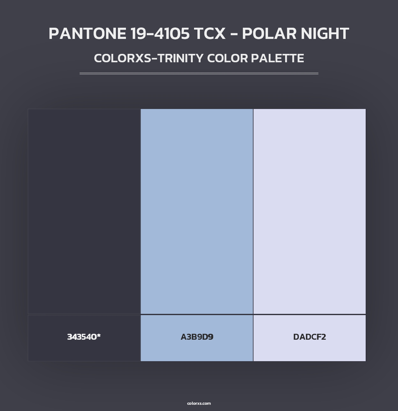 PANTONE 19-4105 TCX - Polar Night - Colorxs Trinity Palette
