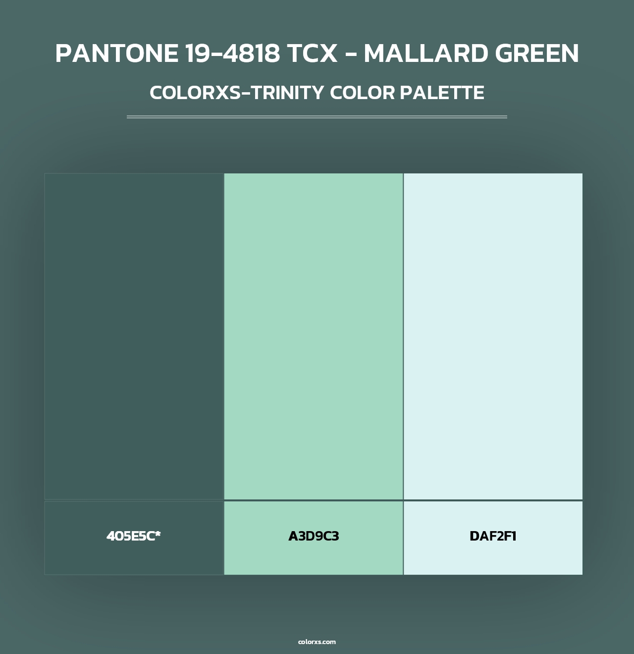PANTONE 19-4818 TCX - Mallard Green - Colorxs Trinity Palette