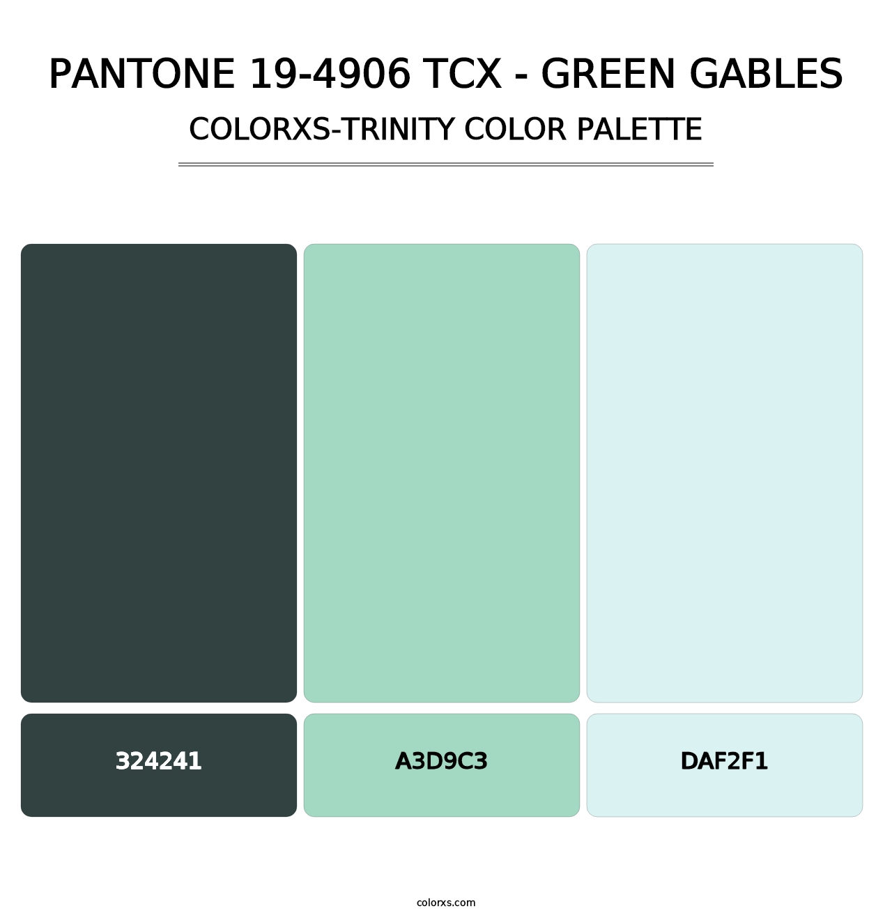 PANTONE 19-4906 TCX - Green Gables - Colorxs Trinity Palette