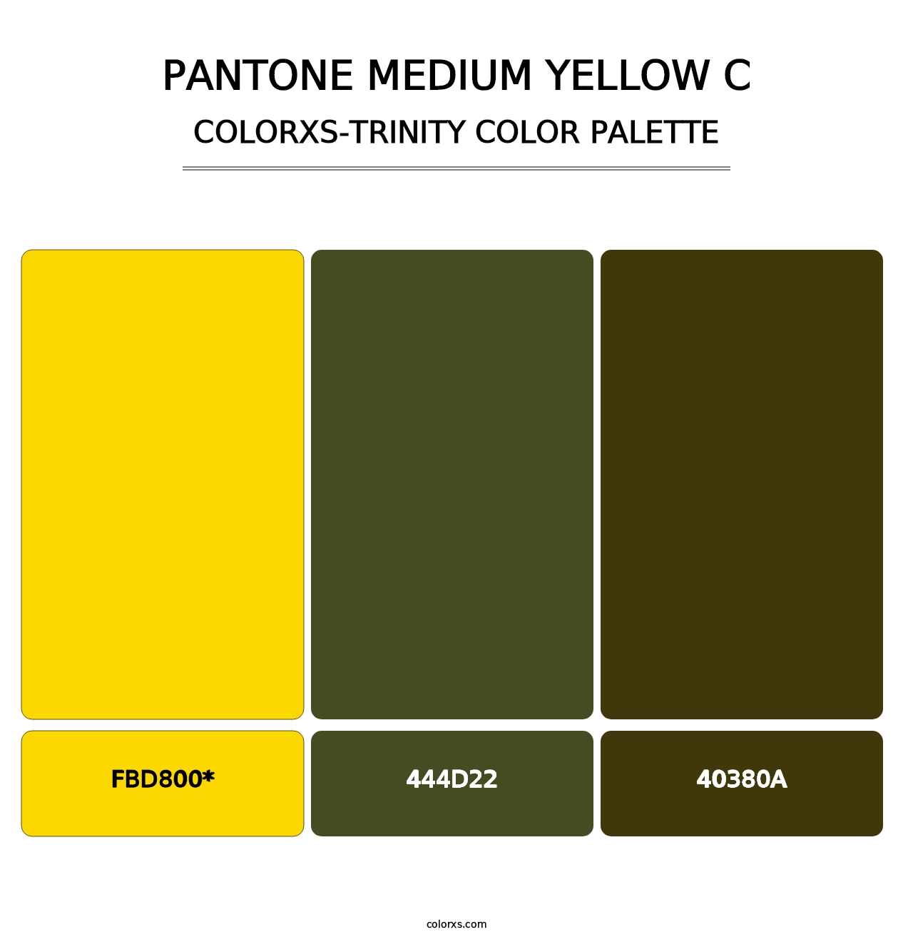PANTONE Medium Yellow C - Colorxs Trinity Palette