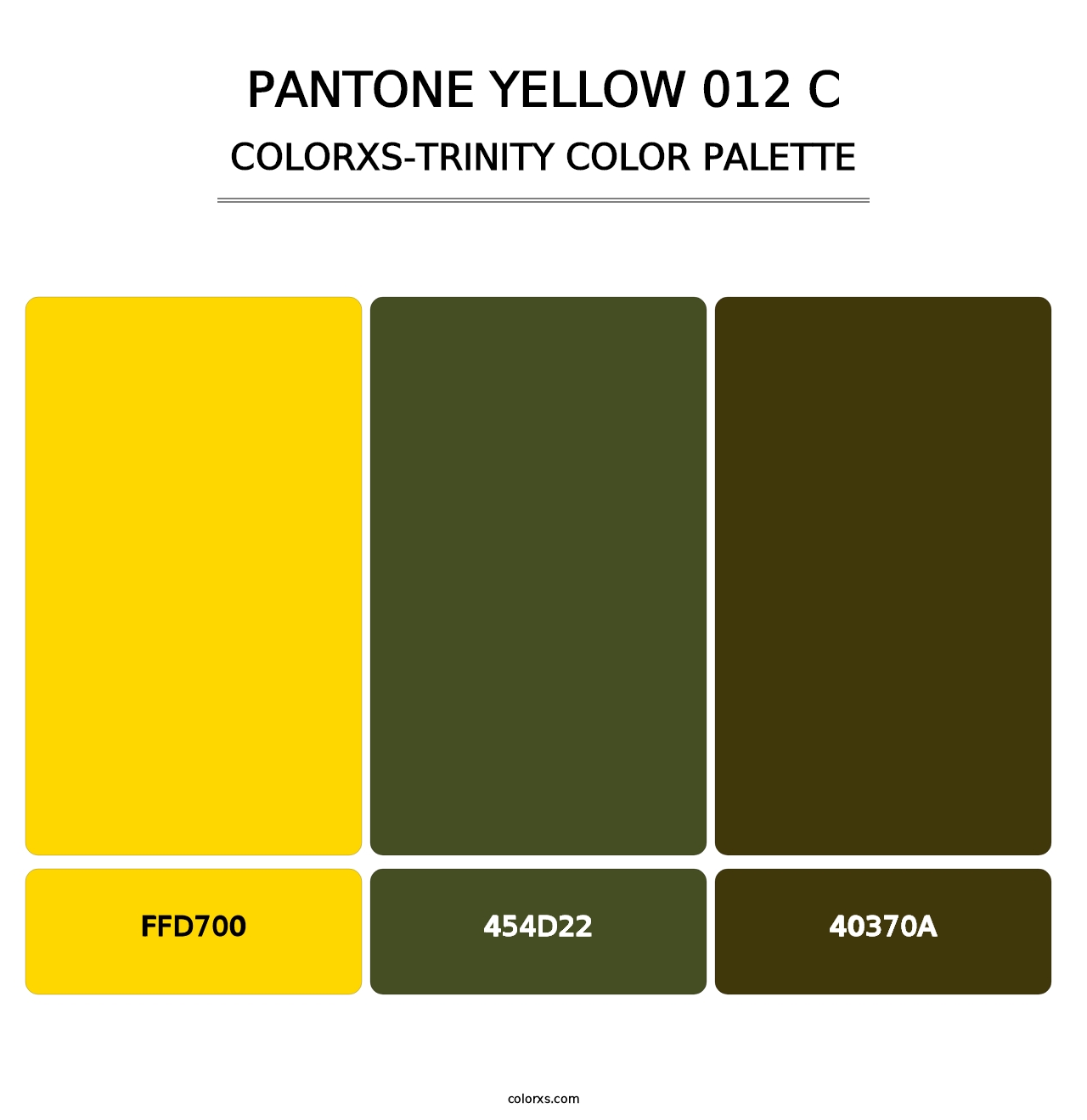PANTONE Yellow 012 C - Colorxs Trinity Palette