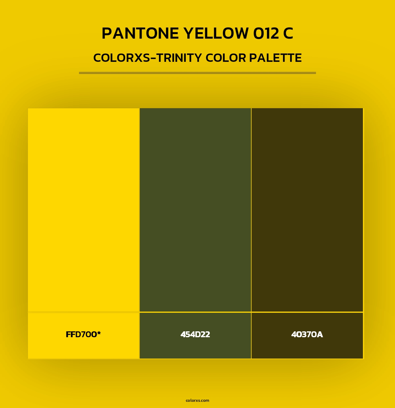 PANTONE Yellow 012 C - Colorxs Trinity Palette