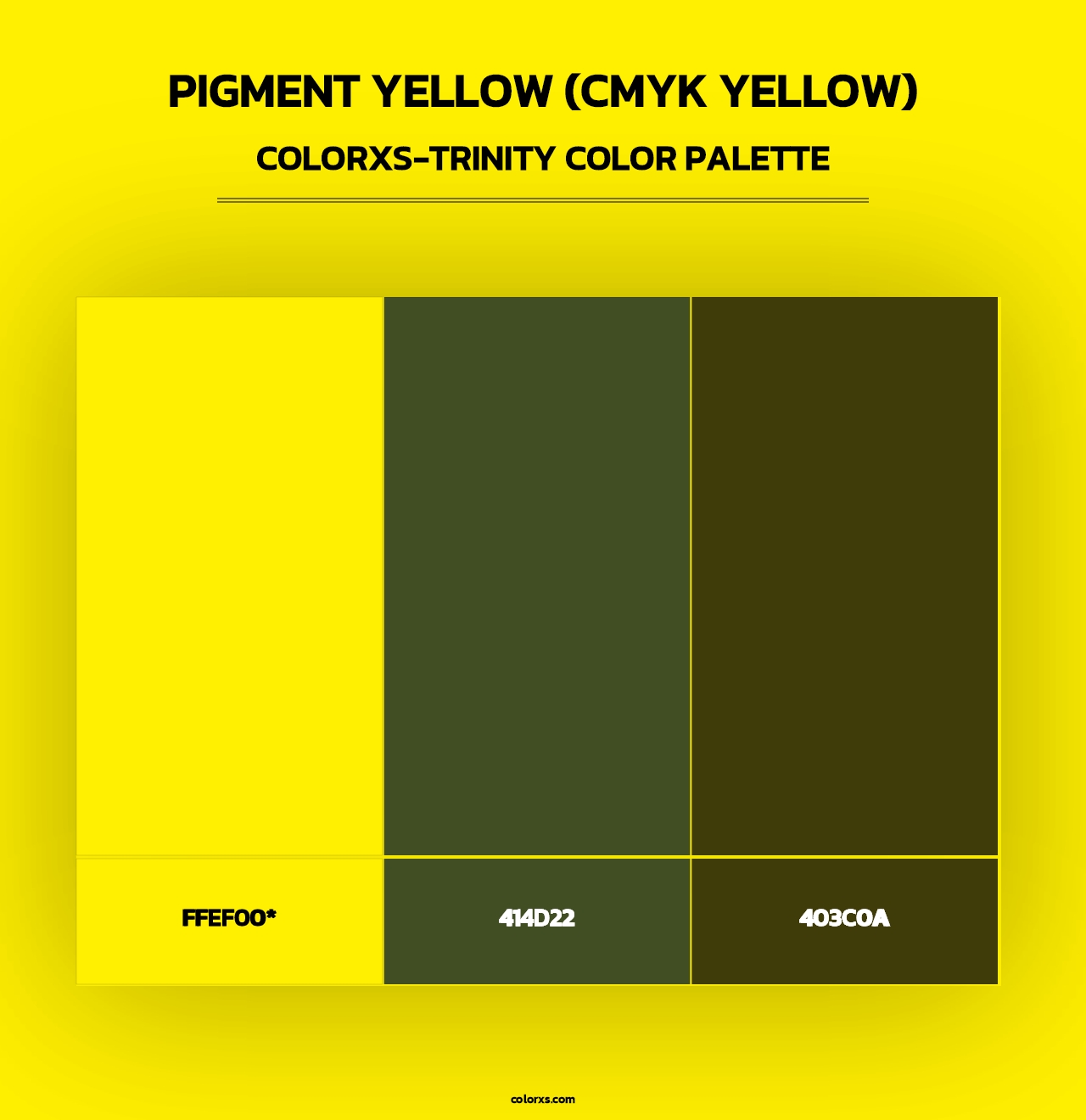 Pigment Yellow (CMYK Yellow) - Colorxs Trinity Palette