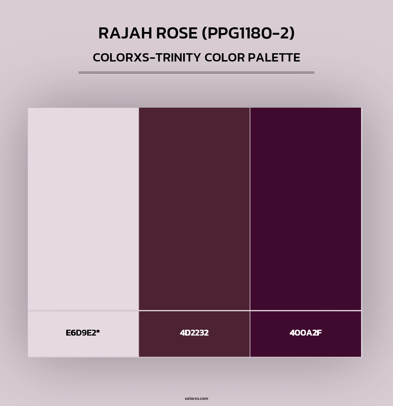 Rajah Rose (PPG1180-2) - Colorxs Trinity Palette